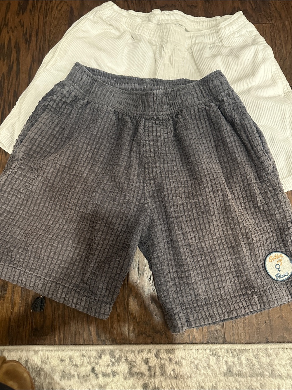 Men's Corduroy Surf Shorts - Gray and White